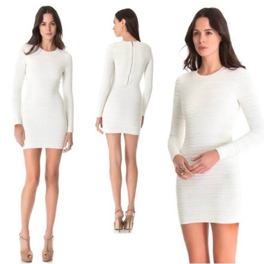 Torn by Ronny Kobo White Long Sleeve Dress